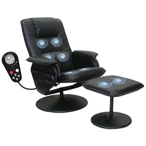 Comfort Products Relaxzen 8-Motor Massage Leisure Chair with Heat, Black