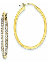 0.7 Carat 14K Gold Quality Completed Diamond In/Out Hoop Earrings