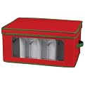 Whitney Holiday Stemware Goblet Storage Chest- Red