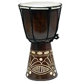 Tall Carved Jembe Drum
