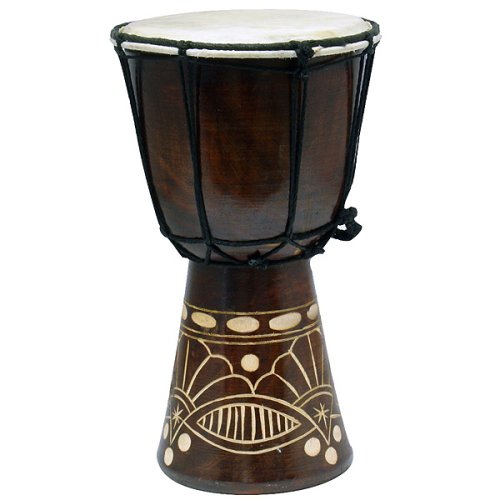 Childrens Toyshop  Musical Instruments : Tall Carved Jembe Drum