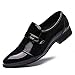 OUOUVALLEY Mens Patent Leather Tuxedo Dress Shoes Lace up Pointed Toe Oxfords 1866 Blak 9.5D(M) US Black
