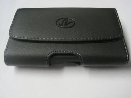 LG Optimus L1 II E410, Optimus L3 E400 Premium Leather Pouch Carrying Case with Belt Clip , Belt Loops Holster (Plus Size For LG Optimus L1 II E410, Optimus L3 E400 Perfect Fits with Silicone Case or Snap on Case,Bumber Case, Thin Protective Case On It)-Black