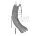 645-209-58220, S.R. Smith Swim Club II Complete Left Curve Pool Slide - Pewter Gray