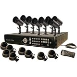 NEW 16-Channel 500GB HD DVR with 8 Outdoor Color CCD IR Cameras and 8 Indoor Dome (SLM437)