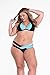 roswear Women's Padded Color Block Push Up Bikini Swimsuits Blue Large