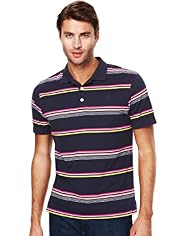 Blue Harbour Pure Cotton Bright Striped Polo Shirt