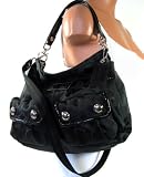 Coach Op Art Sateen Pocket Shoulder Bag Purse 14570 Black
