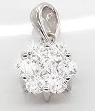 1.00 Carat Round Diamond Cluster Pendant in 18ct Solid White Gold