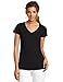 Dickies Girl Juniors Short Sleeve V-Neck Tee,Black,Large