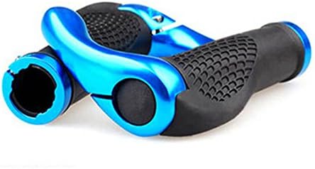 Set Of 2 Bike Bicycle Rubber Handlebar Grips Lock-on Ox-horn Black/Blue