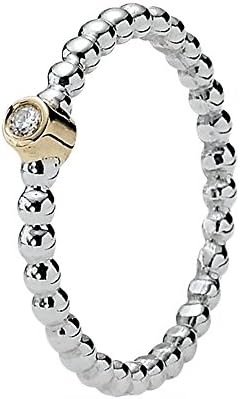 Pandora Ring Two Tone Evening Star w/14K Diamond 190214D