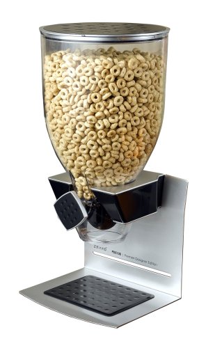 Zevro PDE100 Indispensable Premier Designer 17-1/2-Ounce Dry-Food Dispenser, Silver