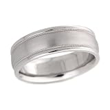 MENS WEDDING BAND RING IN WHITE GOLD