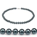 Genuine Swarovski Crystal Pearl Necklace- Tahitian (8mm)
