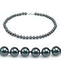 Genuine Swarovski Crystal Pearl Necklace- Tahitian (8mm)