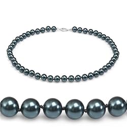 Genuine Swarovski Crystal Pearl Necklace- Tahitian (8mm)