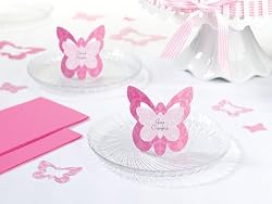 Set of 12 Butterfly Name Cards, Pink