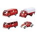 Dickie-Schuco 452590100 - Set Feuerwehr Dortmund 1:87, Set mit 4 Modellen: Hanomag Kurier Pritsche-Plane, VW K�fer, VW T2a Bus mit Hochdach, VW T3 Kastenwagen, rot, Windowbox