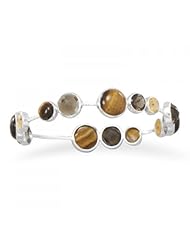 MMA Silver - Tigers Eye, Quartz and Citrine Stackable Bangle