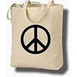 Peace Sign Canvas Eco-Friendly Grocery Tote Bag