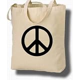 Peace Sign Canvas Eco-Friendly Grocery Tote Bag