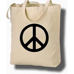 Peace Sign Canvas Eco-Friendly Grocery Tote Bag