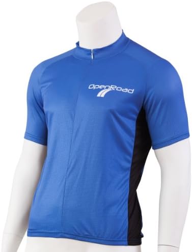OpenRoad - Mens Short Sleeve Blue Cycling Jersey With 3/4 Zipper