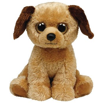 TY 7142052-Houston-Hund Beanie Babies, 15 cm, braun
