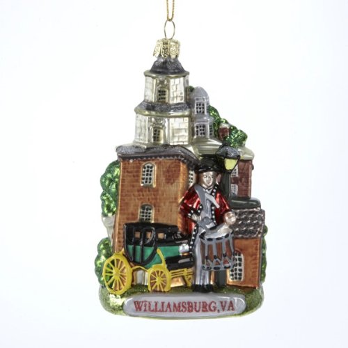 Kurt Adler C4107 Williamsburg, VA Glass Cityscape Ornament, 5-Inch
