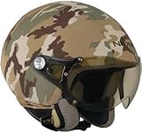 NEXX X60 Army Motorradhelm, Jethelm mit klappbarem Visier