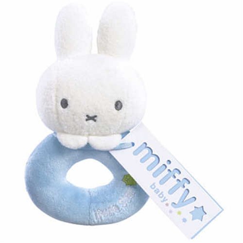 Miffy Loop Rattle Blue Plush