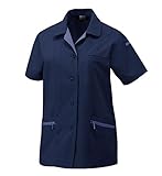 Bodyfine | #BF-504半袖スモック 【東レ/春夏】（size S～5L/６色展開/レディース） 作業服 ネイビー(100) 5L