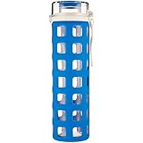 Ello Syndicate BPA-Free Glass Water Bottle with Flip Lid, 20-Ounce