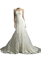 Strapless Natural   Waistline Tulle Mermaid Lace Bandage Dress/Wedding Dress 