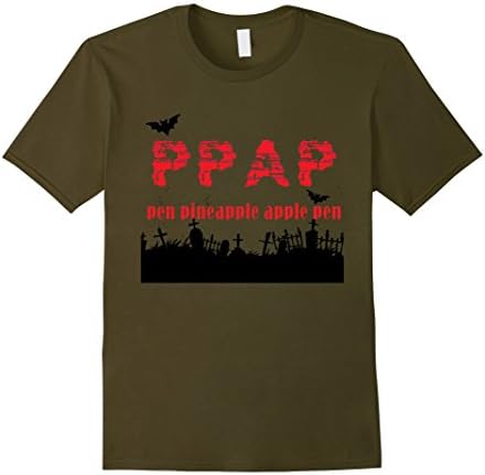 Men's PPAP Halloween T-shirt Large Olive