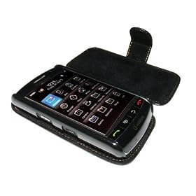 iGadgitz Black Book-Style Leather Case Cover for BlackBerry Storm 9500 / 9530 + Screen Protector