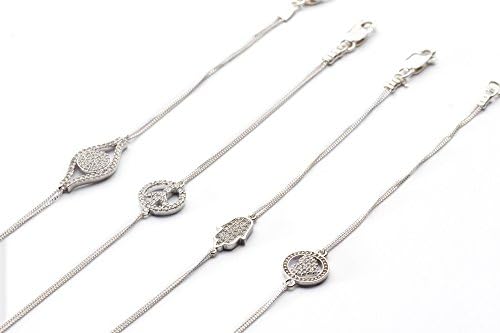 Sterling silver bracelet with a "hamsa" or star or "chanel" or heart or other. Brand new.