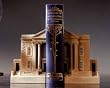 Architectural Sculpture of Queen Anne House in Bath As Split Pair of Bookends By Timothy Richards