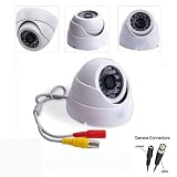 New White Wired 24IR 24LED 24 LED Infrared Day & Night 420 TVL Dome Color Home Office CCTV Camera wiht UK power adaptor