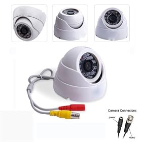 New White Wired 24IR 24LED 24 LED Infrared Day & Night 420 TVL Dome Color Home Office CCTV Camera wiht UK power adaptor
