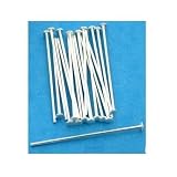 20 Head Pins Sterling Silver Stick Hat Beading 22 Gauge