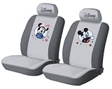 New Mickey Mouse Universal Car Front Seat Cover - 6pcs Full Set... *Grey* - Free Gift of Non-slip Dash Grip Pad Mat