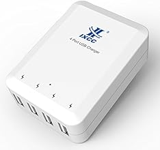 iXCC &reg; Quad USB 4 Amp (20 Watt) SMART High Capacity [High Power] AC Travel Wall Charger - ChargeWise (tm) Technology High Speed Charging for Apple iPhone 6/ 6 plus/ 5s/ 5c/ 5; iPad Air 2/ iPad Air; iPad mini 3/ iPad mini 2/ iPad mini; Samsung Galaxy S6 / S6 Edge / S5 / S4; Note Edge / Note 4 /Note 3 /Note 2; the new HTC One M8/ M9; Google Nexus and More [White]