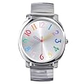 Xhilaration Multi Color Number Stretch Watch - Silvertone