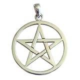 Large Sterling Silver Pentacle Pendant Wiccan Pagan Jewelry