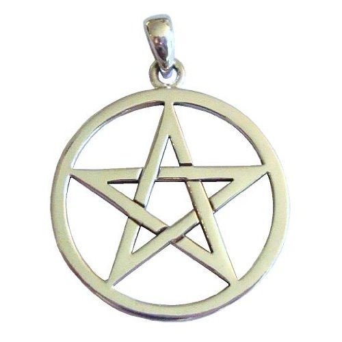 Large Sterling Silver Pentacle Pendant Wiccan Pagan Jewelry
