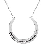 SilverEco Sterling Silver Be The Change You Wish To See In The World Horseshoe Necklace 16-18in