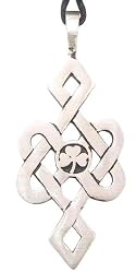 Irish Shamrock Celtic Pattern Pewter Pendant Necklace