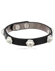 The SAK Signature Bolt Leather Silver Bracelet , 8.25"